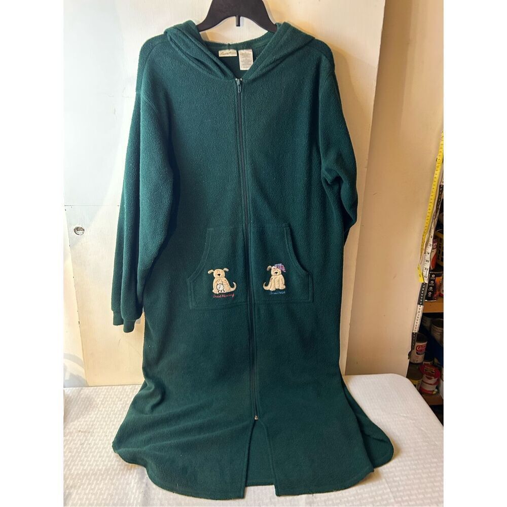 Secret‎ Treasures 1x Zipper Housecoats Dogs Green